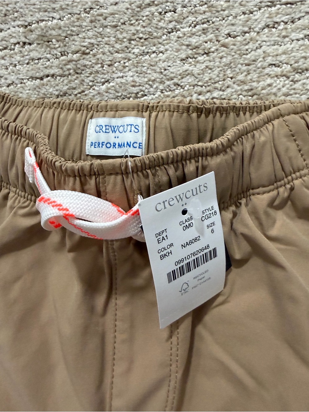 Crewcuts Tan Athletic Drawstring Shorts - Picture 2 of 4